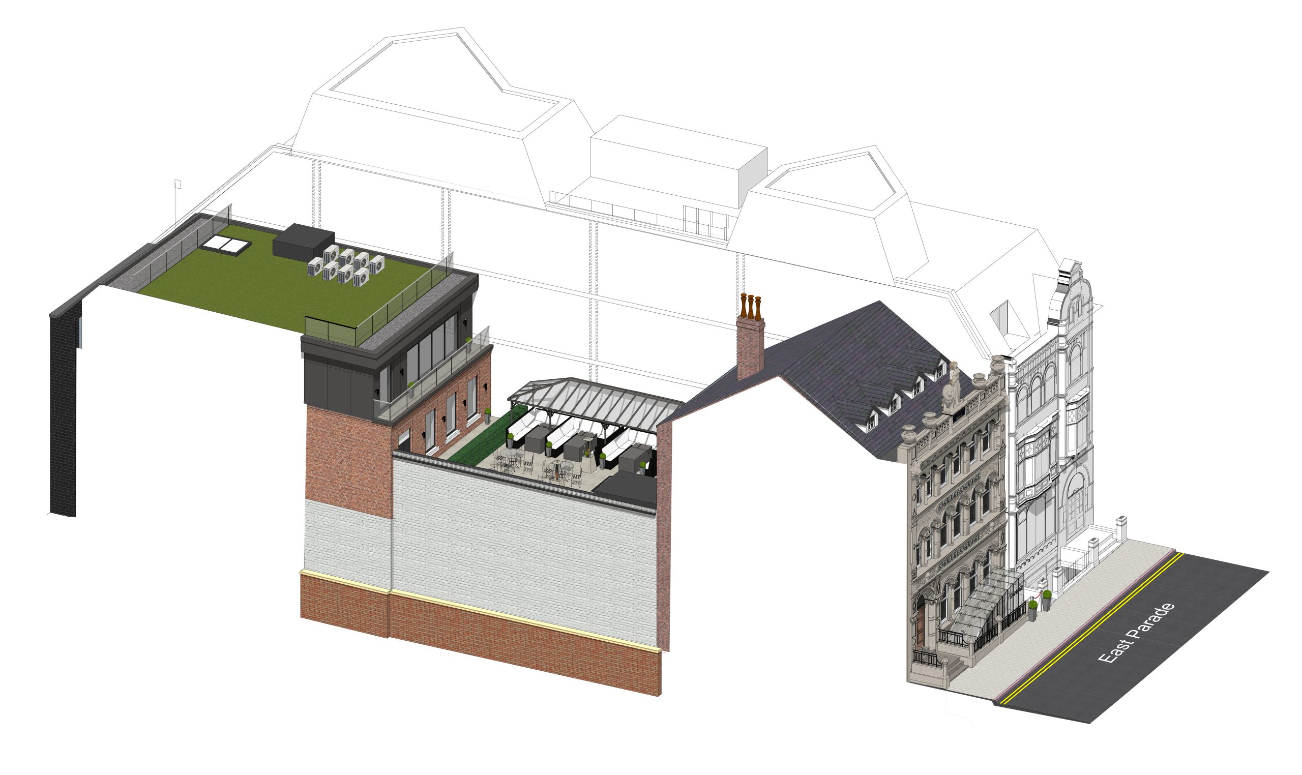 East Parade Leeds – Isometric Diagram of listed commercial building renovation